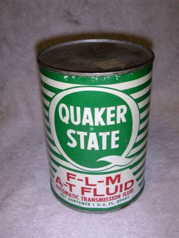 Vintage quaker state auto transmission oil metal can full