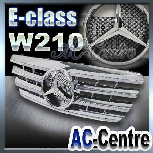 Mercedes benz e class sport w210 front grill grille e320 e430 00-02 amg silver