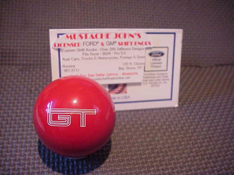 Ford mustang  gt, engraved,   licenced shift knob , red 