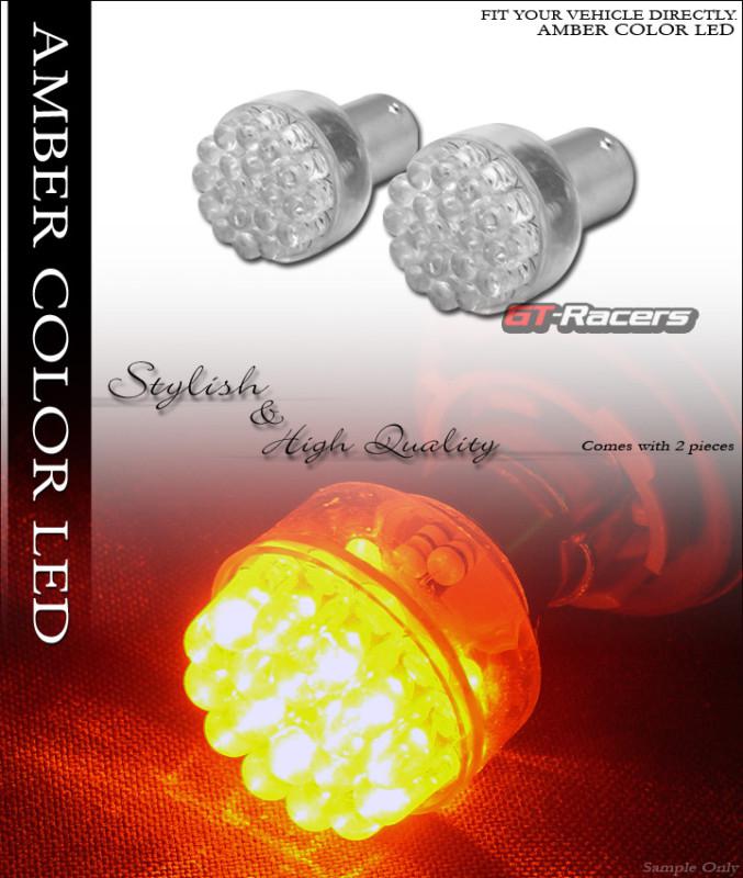 2 amber o 1157 bay15d 24 led front bumper/corner turn signal light lamp bulbs cc