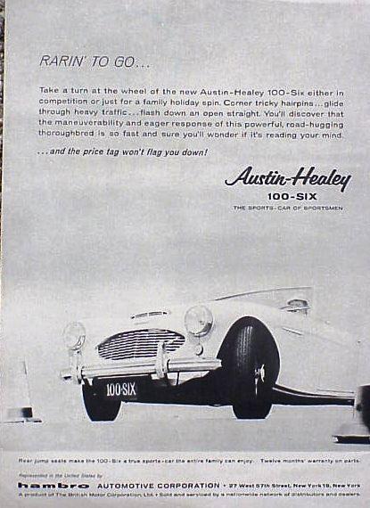 1958 austin healey 100 six original vintage ad  c my store   5+= free shipping