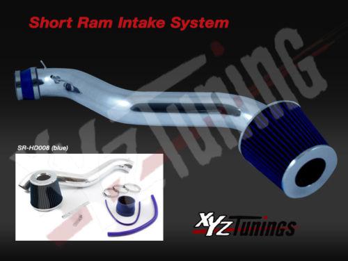 Jdm blue 94-97 accord 2.2l l4 short ram air intake induction kit + filter 3"