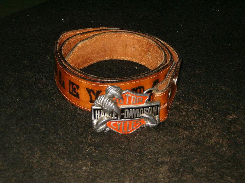 Mens harley-davidson belt & claw logo buckle