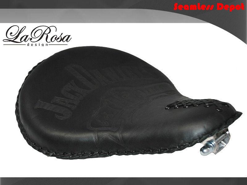 16" la rosa black leather jack daniel harley softail chopper bobber solo seat 