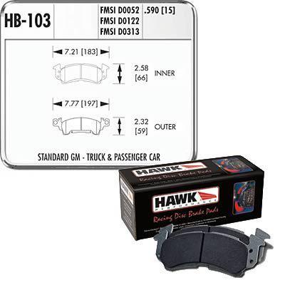 Hawk performance blue 9012 racing brake pad hb103e-590