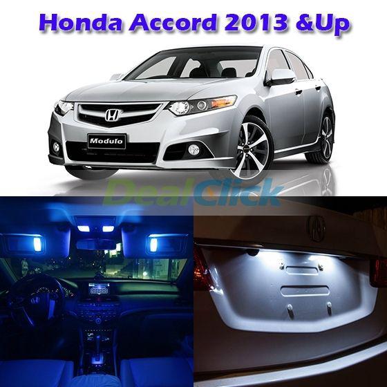6 blue dome map license plate light interior package for honda accord 2013 & up