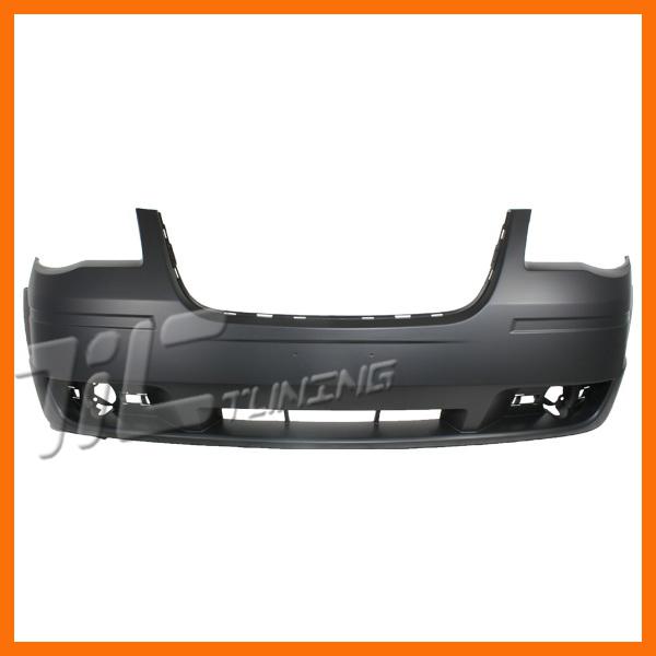 08-09 chrysler town country front bumper w/o washer black raw replacement