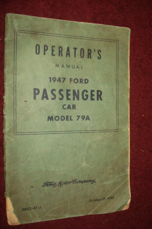 1947 ford car model 79a owner's manual / nice origninal