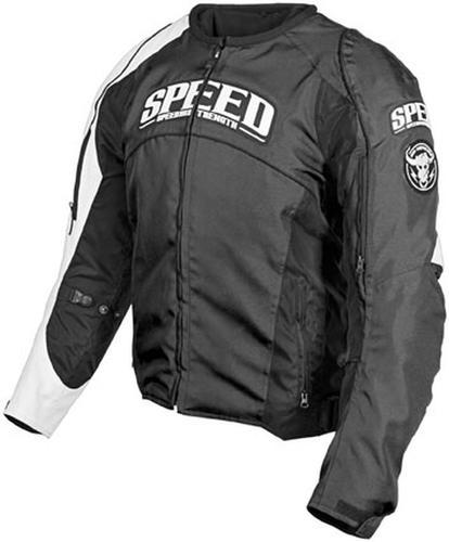 New speed & strength top dead center adult textile jacket, black, small/sm