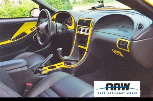 Ford mustang gt interior wood carbon fiber dash trim kit set 2001 2002 2003 2004