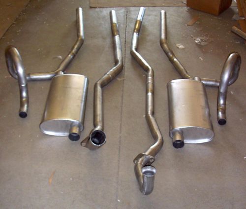 1970-1971 olds f-85, cutlass &amp; ralleye dual exhaust system, aluminized, 350 c.i.