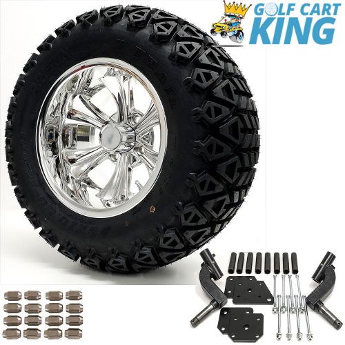 12&#034; wheel and tire combo + golf cart 6&#034; spindle lift kit for ezgo txt electric