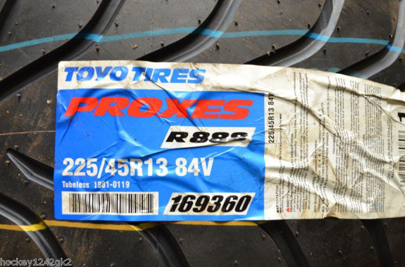 2 new 225 45 13 toyo proxes r888 tires