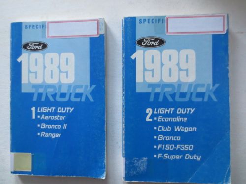 1989 ford light truck oem  specifications manuals — 2 volume set 150-350
