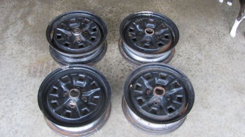 1970-1971 mg midget oem 13&#034; gen 1 ro england wheels set rims vtg 4x4 4x101.6