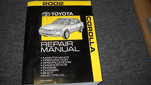 2002 toyota corolla service repair shop manual factory toyota oem book huge 2002