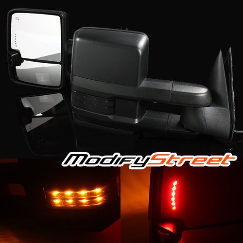 For 02-06 escalade/esv/ext power/heated towing mirrors w/ dark smoke lens signal