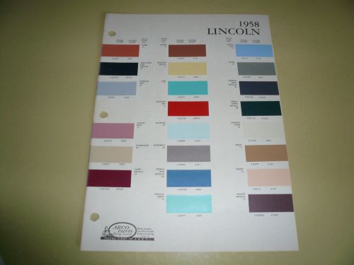 1958 lincoln arco paints color chip paint sample - vintage