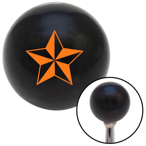 Orange 5 point star black shift knob with m16 x 1.5 insertstandard top rack rod