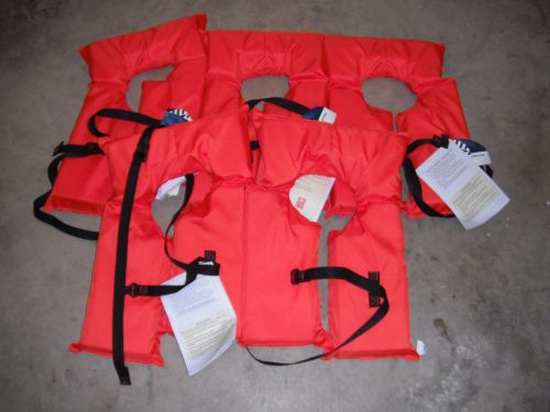 Sterns 5 pack type ii orange life jacket vest adult universal boating pfd