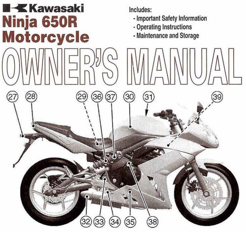 2009 kawasaki ninja 650r motorcycle owners manual -ninja 650 r-ex650c9-kawasaki