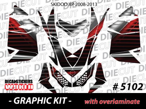 Ski-doo xp mxz snowmobile sled wrap graphics sticker decal kit 2008-2013 5102