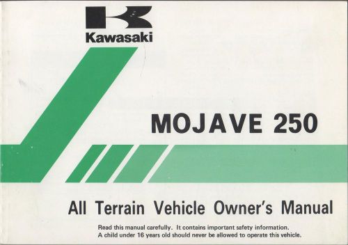 1996 kawasaki atv mojave 250  p/n 99920-1793-01 owners manual (534)