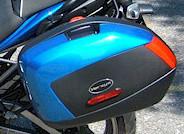 2009 09 kawasaki versys blue hard 39l saddlebags & mounts complete with trim