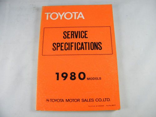 1980 toyota oem original service specifications for engines and chassis