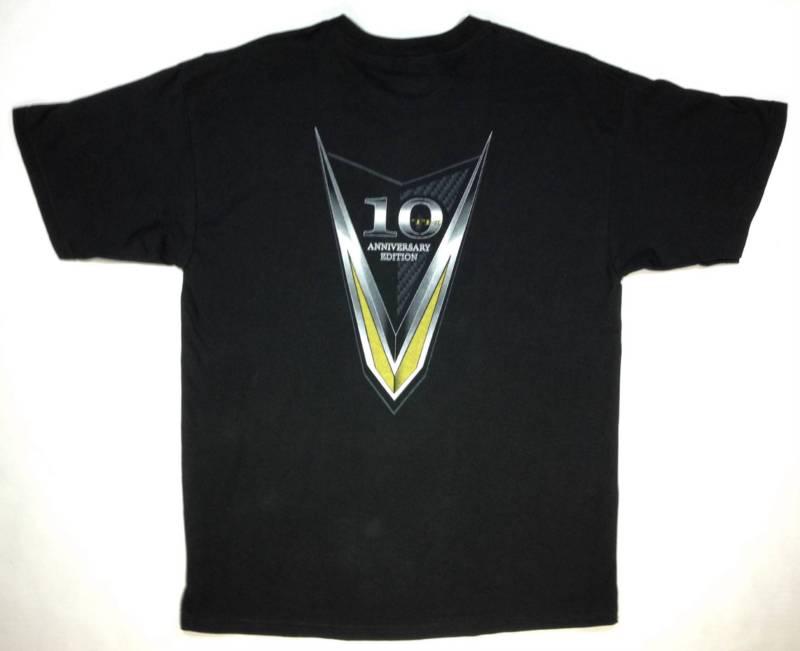 V24 - nwt victory motorcycle mens s/s t shirt black 10th anniversary edition lrg