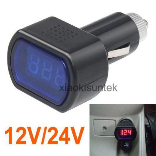Digital led 12/24v car plug vehicle voltmeter voltage gauge volt measure red