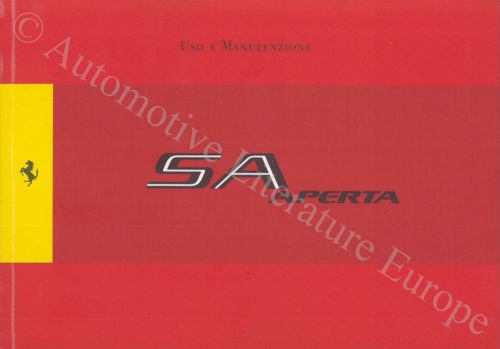 2011 official ferrari sa aperta owner&#039;s manual italian 3988/11