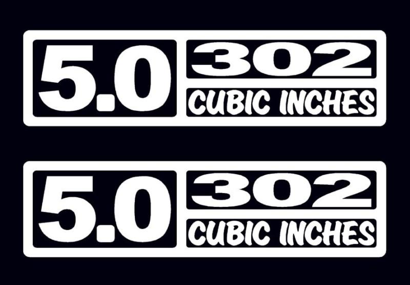 2 v8 5.0 liter / 302 cubic inches decal set emblem window stickers fender badges