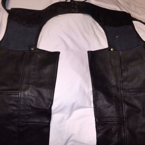 Leather riding chaps black size xs new with tags