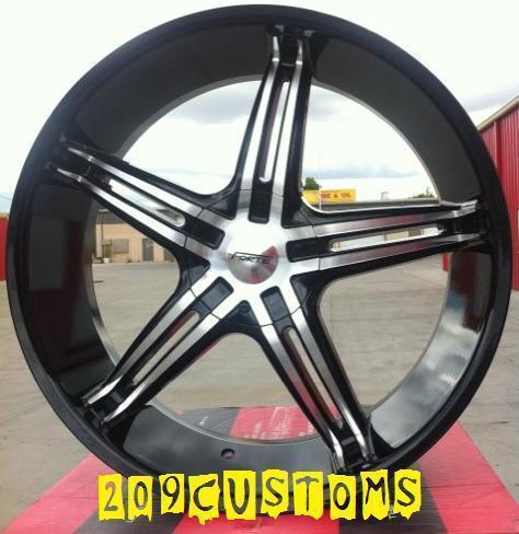 24" wheels  & tires forte 56 black  5x127 chevrolet tahoe 90 91 92 93 94 95 96