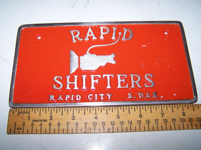 Rapid shifters  rapid city  so. dakota car club plaque