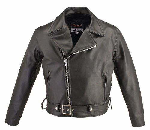 Black horsehide leather jacket size medium = 40&#034; jacket chest size