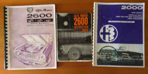 Alfa romeo 2600 shop manuals and owner&#039;s instruction book
