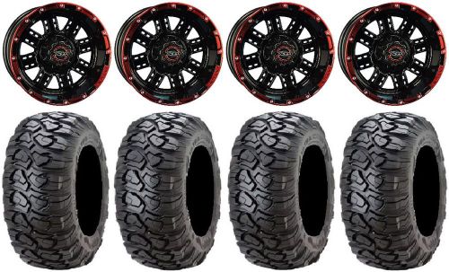 Madjax transformer blk/rd wheels 12&#034; 23x10-12 ultracross tires ez-go &amp; club car