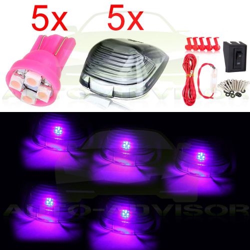 5pcs 194 3528smd led pink purple cab marker clearance clear light for 99-16 ford