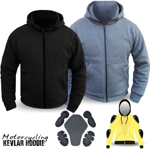 Motorcycle hoodie hoody fully protective kevlar lined fleece protection