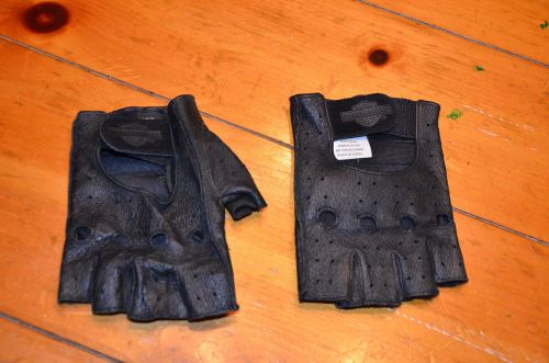 Harley-davidson black fingerless leather gloves men&#039;s xxl - 2xl