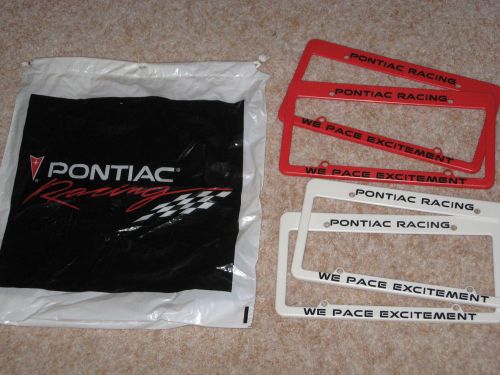 Pontiac racing license plate frame pair new gm plastic choose your color nos
