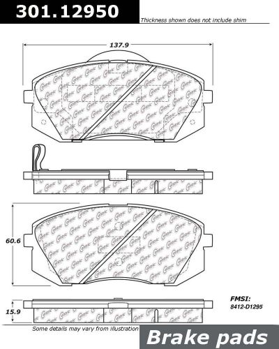 Centric parts 301.12950 front premium ceramic brake pads