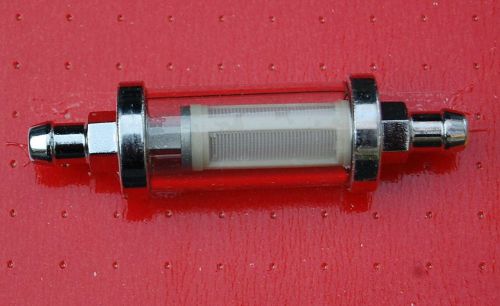 &gt;new 3/8&#034; inline &#034;glass&#034; see through cleanable fuel filter- show car rat rod