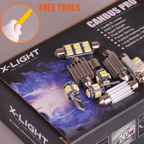 13 pieces white led bulbs interior package kit for 2010-2013 ford escape
