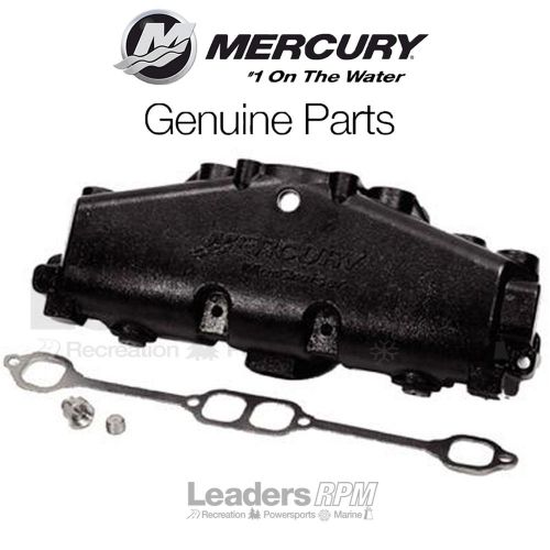 Mercruiser new oem exhaust manifold &amp; gasket 865735a02 dry joint 350 305 5.0 5.7