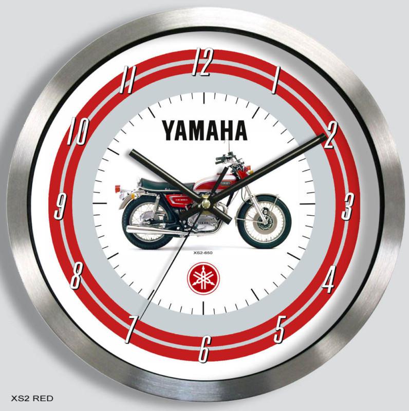 Yamaha xs2 motorcycle metal wall clock 1972 xs-2 xs650 red