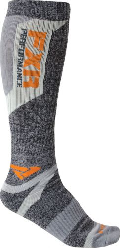 Fxr men&#039;s boost performance riding snowmobile socks (2 pack)  grey/orange   os