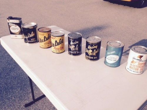 Vintage rare sta-lube oil can and hand cleaner collection scta 1932